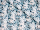 WHITE & BLUE FLORAL PRINTED PREMIUM MIX COTTON SHIRT FABRIC.